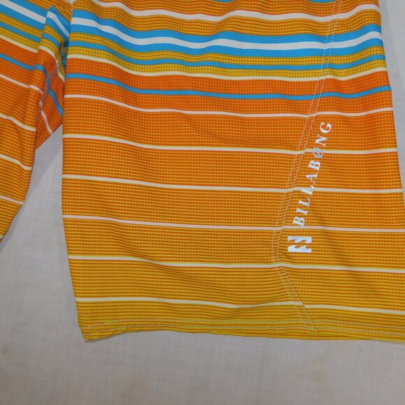 Billabong Platinum X Recycler Mens 38 Orange Blue Striped Unlined Board Shorts - Picture 7 of 14